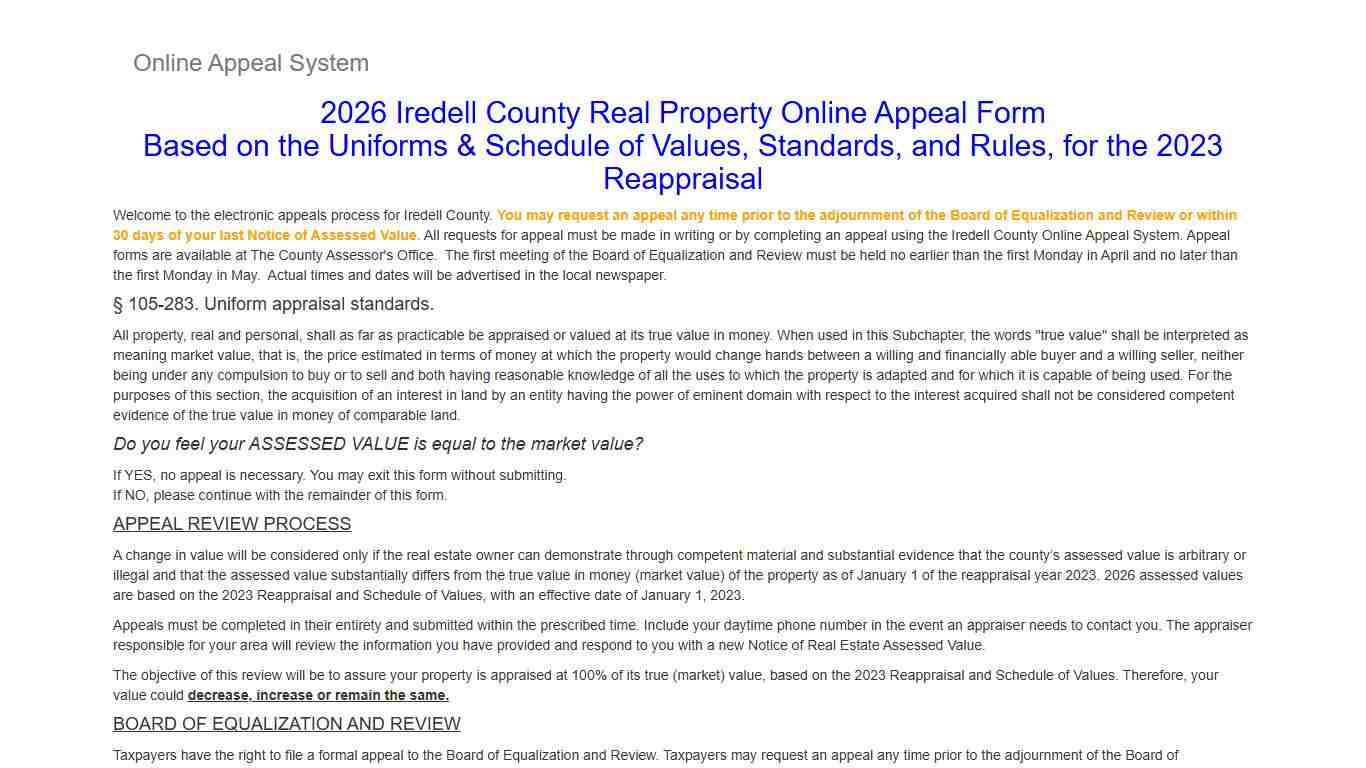 Online Appeal System